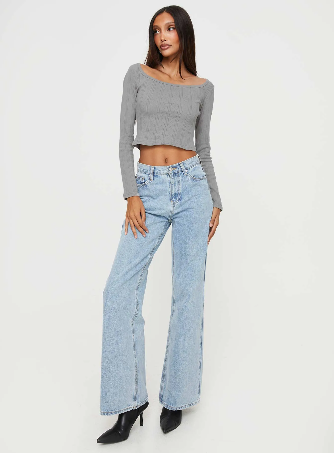 Parklane Long Sleeve Top Grey sold by Princess Polly product image thumbnail 3