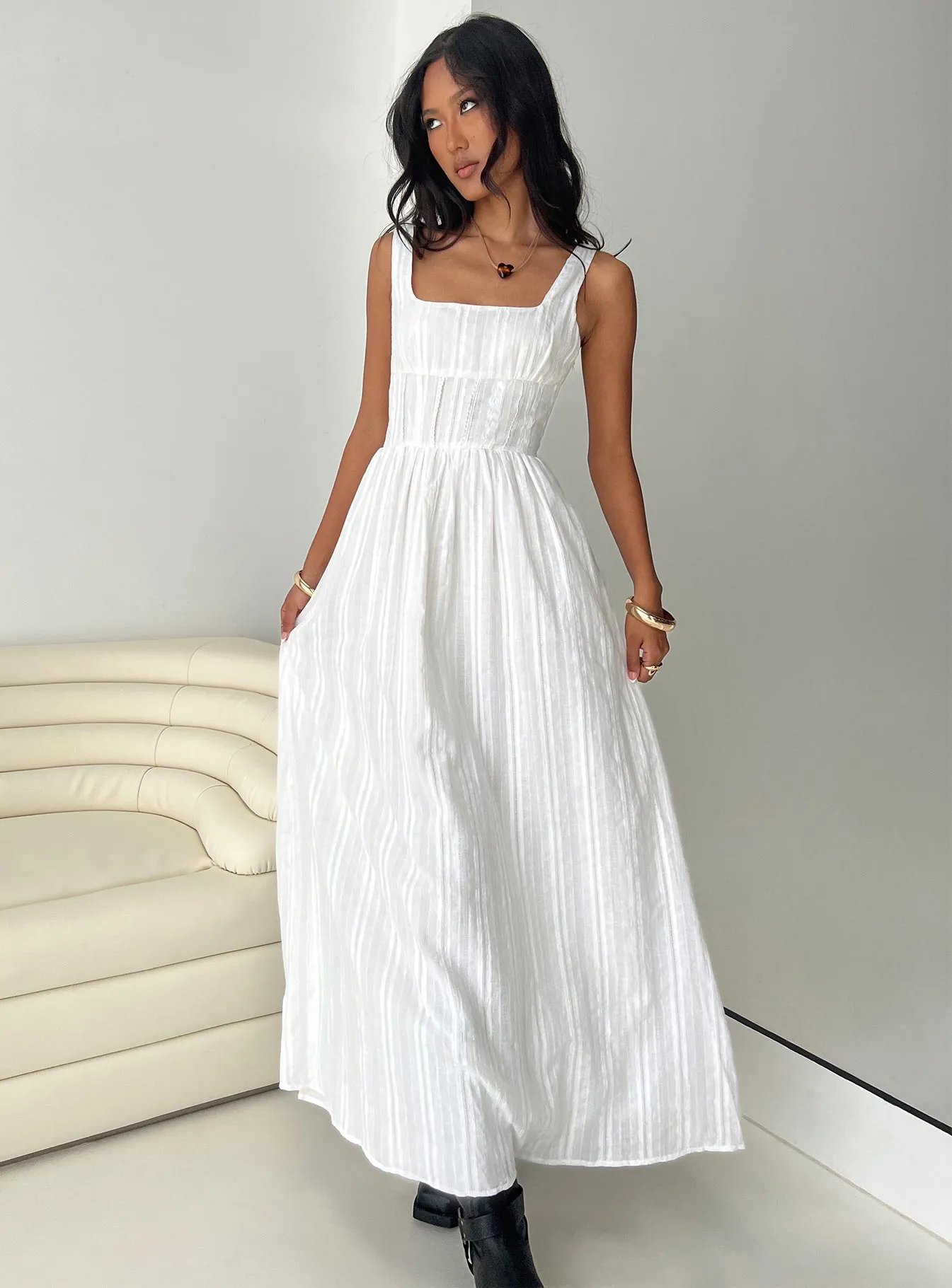 Lorinda Maxi Dress White sold by Princess Polly