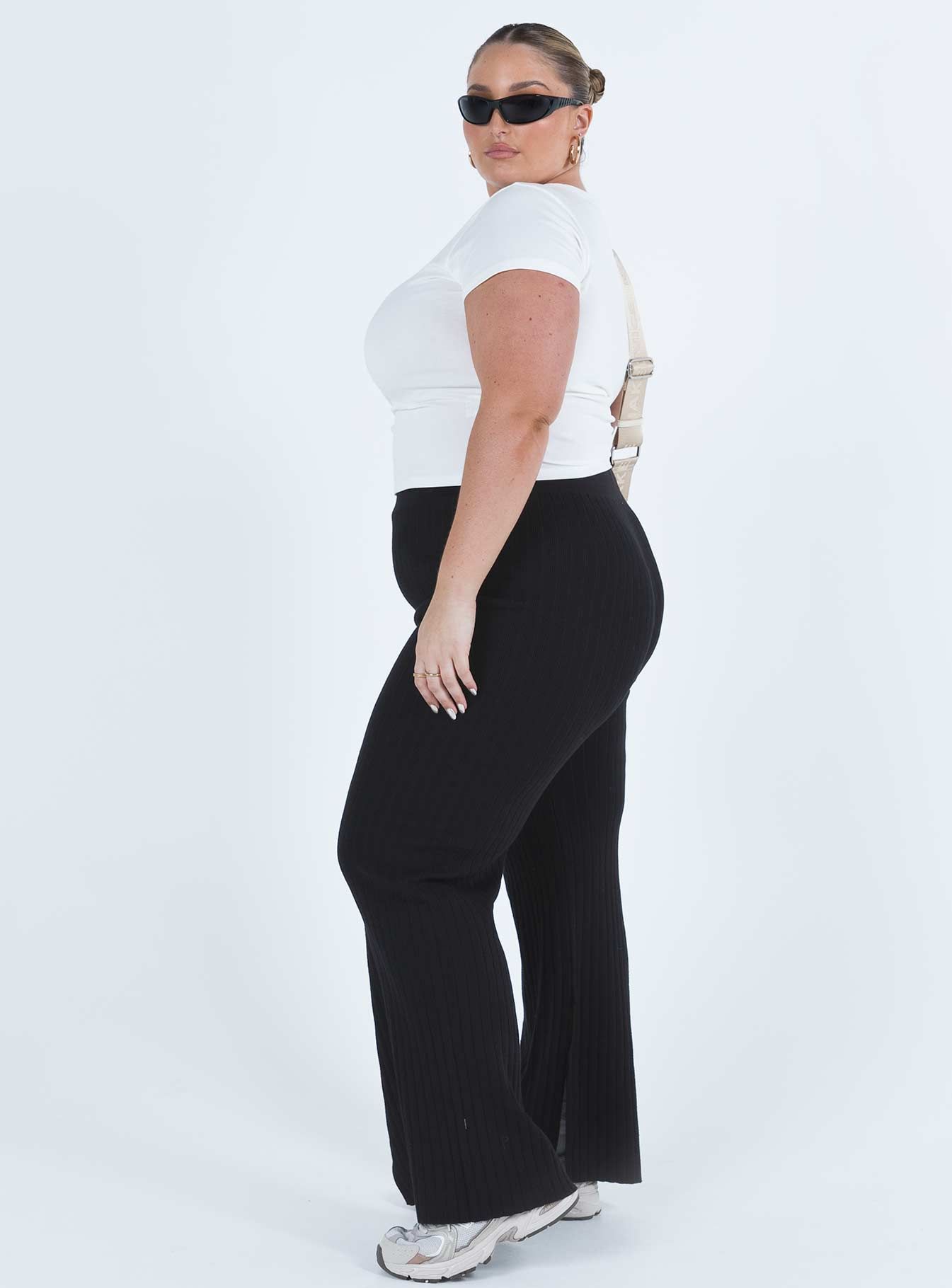 Allen Ribbed Pants Black Curve sold by Princess Polly product image thumbnail 4