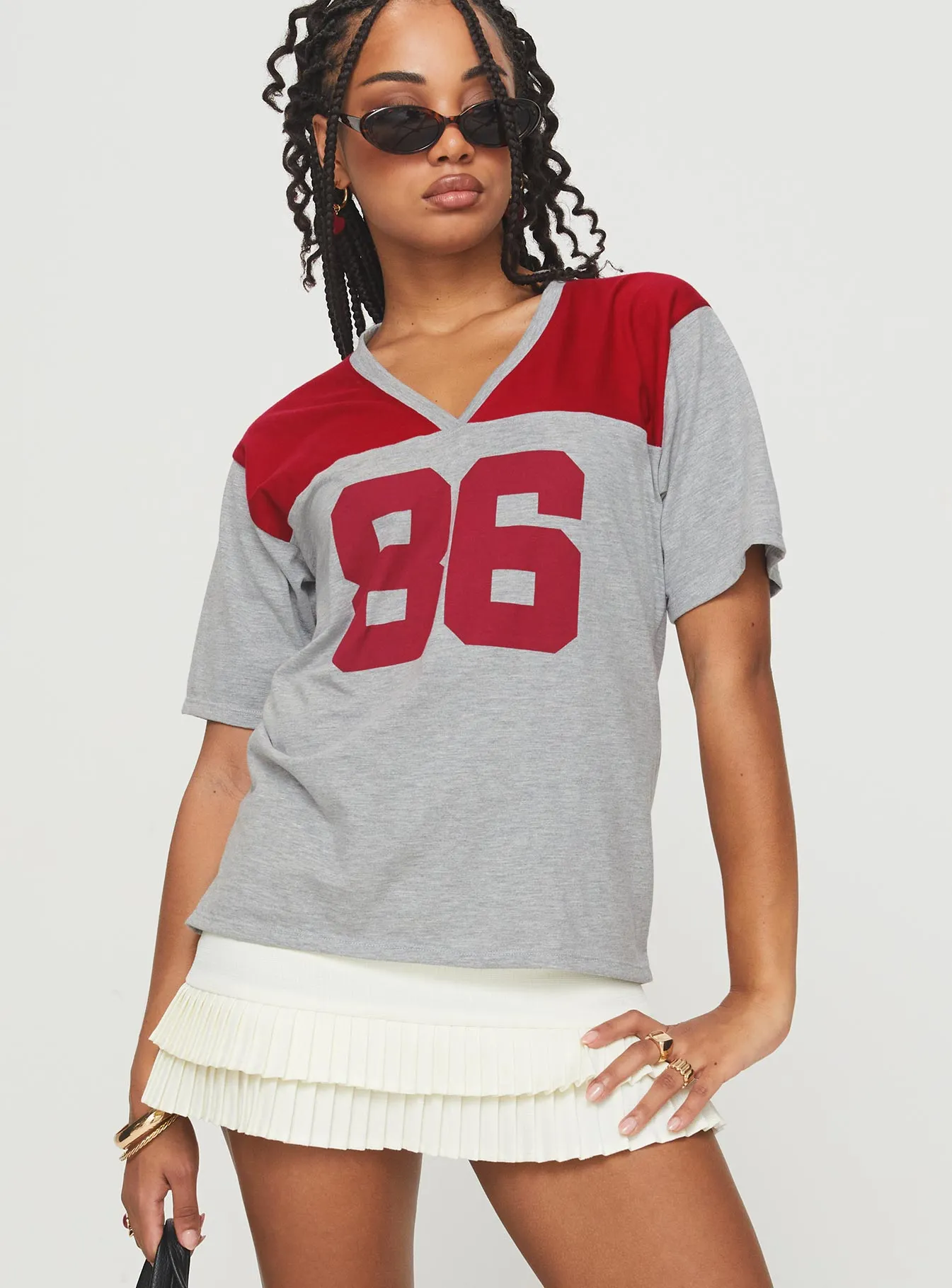 Balap Top Grey Marle / Red sold by Princess Polly product image thumbnail 2