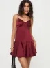 Valeska Mini Dress Burgundy sold by Princess Polly