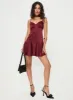 Valeska Mini Dress Burgundy sold by Princess Polly