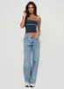 Serenitia Mid Rise Relaxed Jeans Light Wash Tall sold by Princess Polly