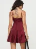 Valeska Mini Dress Burgundy sold by Princess Polly