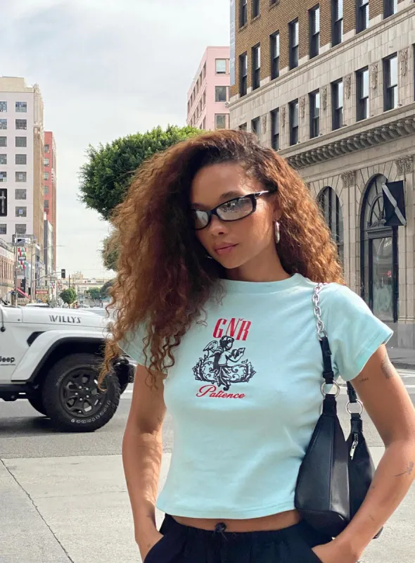 Guns N' Roses Angel Tee Blue made by Princess Polly