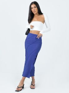 Erika Midi Skirt Blue sold by Princess Polly