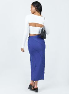 Erika Midi Skirt Blue sold by Princess Polly