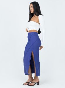 Erika Midi Skirt Blue sold by Princess Polly