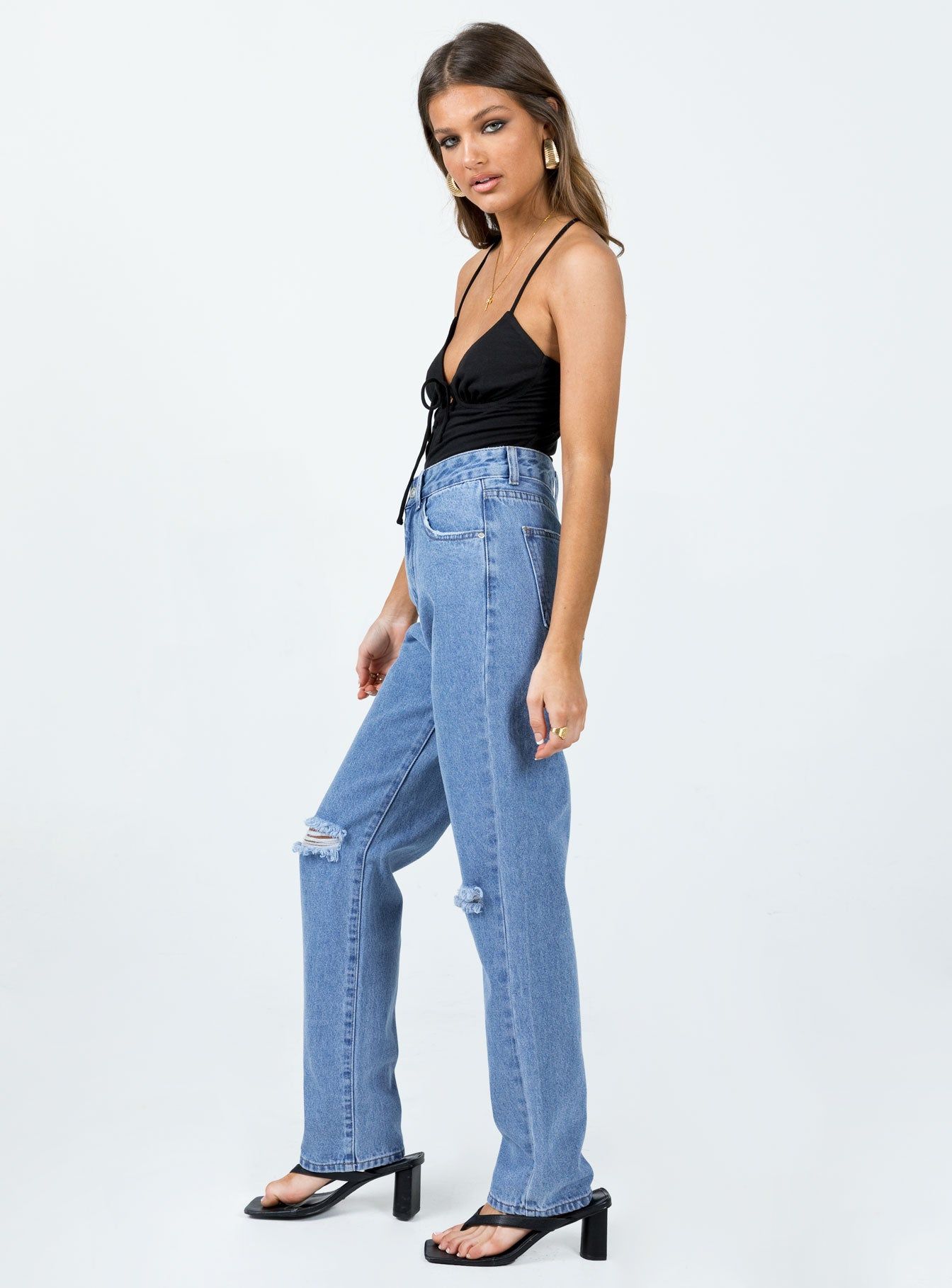 I'm Fine Mom Jeans Mid Wash Denim sold by Princess Polly product image thumbnail 3