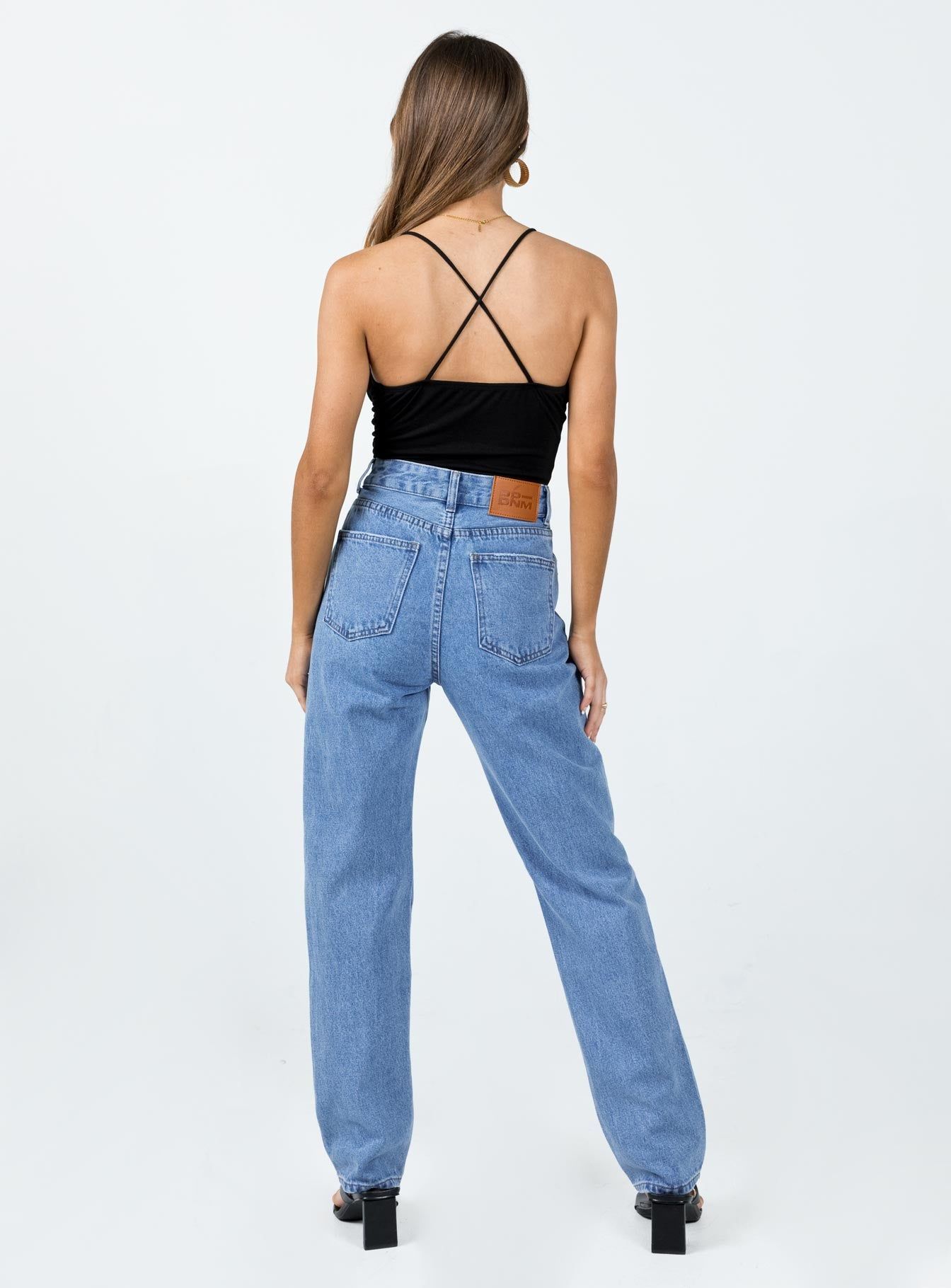 I'm Fine Mom Jeans Mid Wash Denim sold by Princess Polly product image thumbnail 4