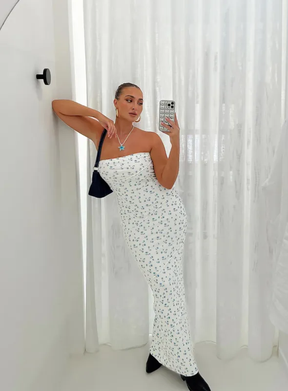 Oscar Maxi Dress Blue Floral sold by Princess Polly