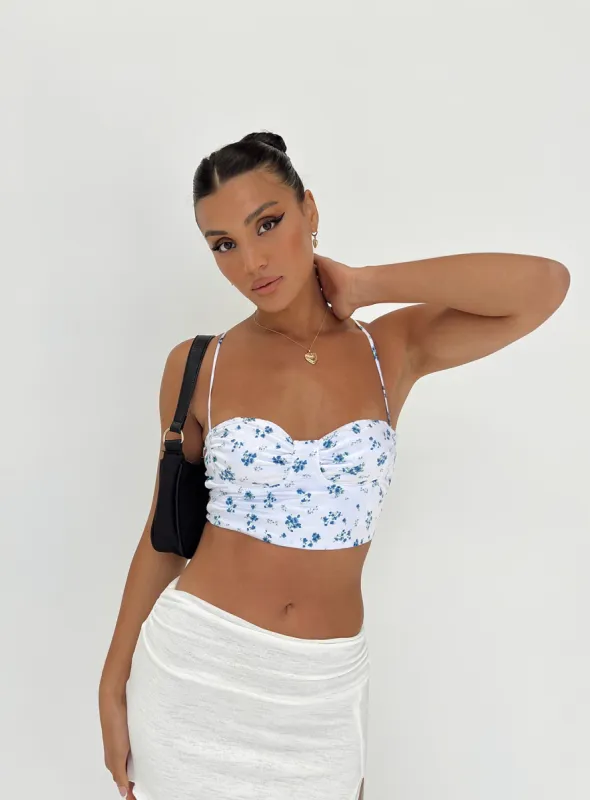 Durell Top White / Floral sold by Princess Polly