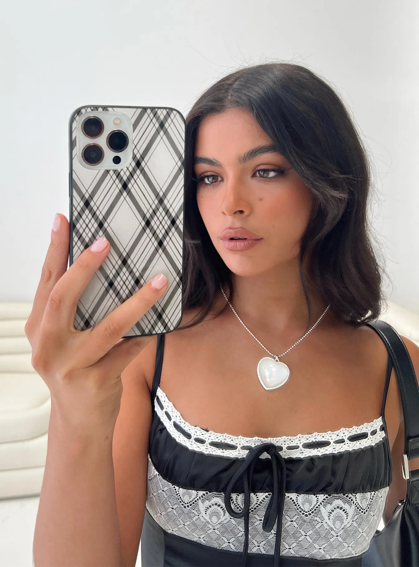 Maxxy iPhone Case Beige Check sold by Princess Polly