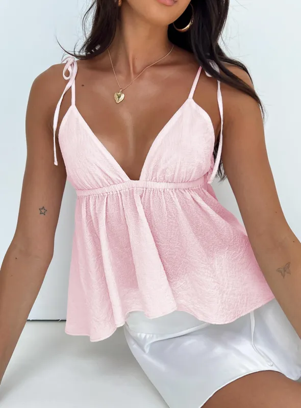 Hearts Flutter Top Pink sold by Princess Polly