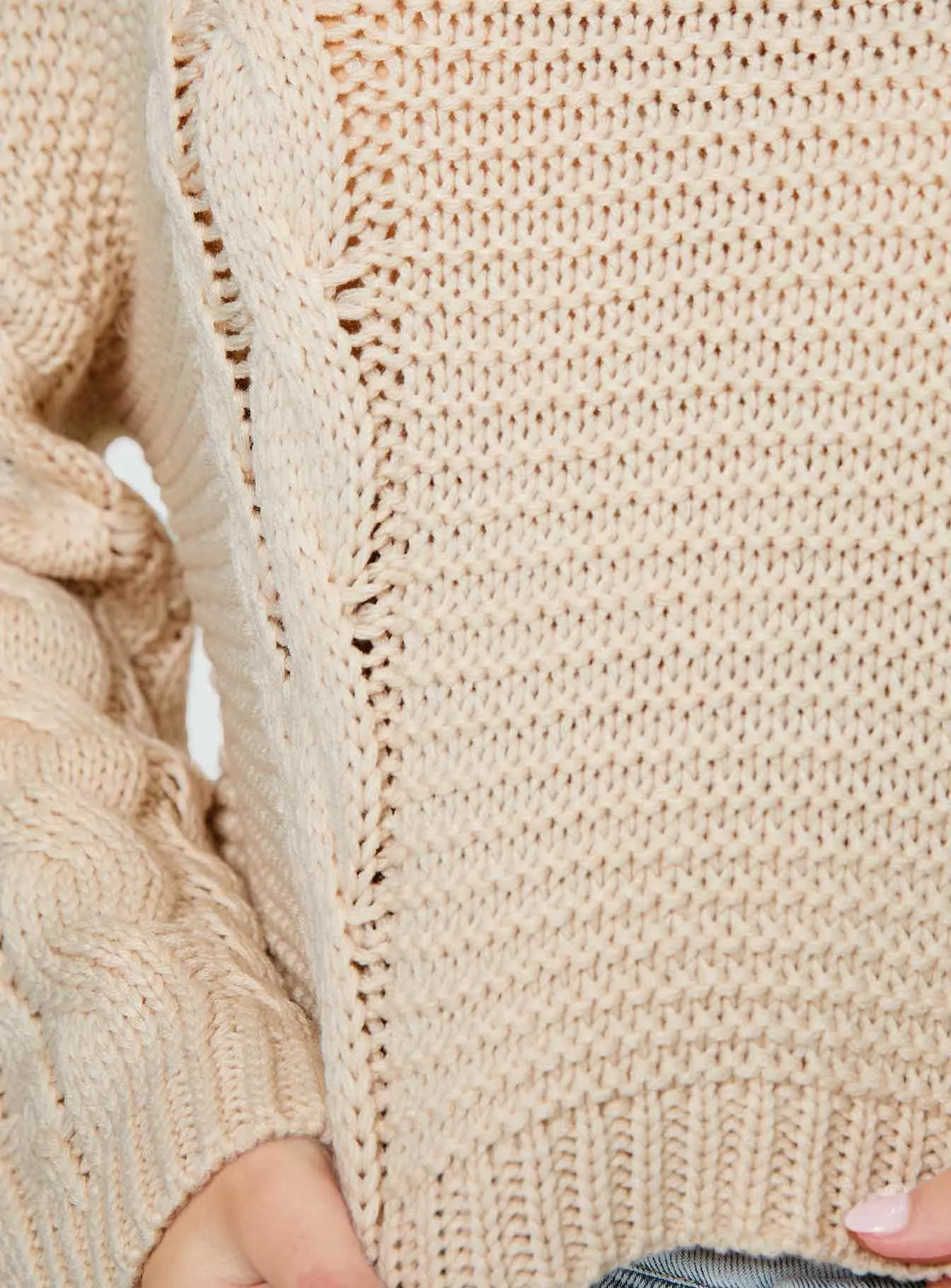 Charel Cable Knit Sweater Beige sold by Princess Polly product image thumbnail 5