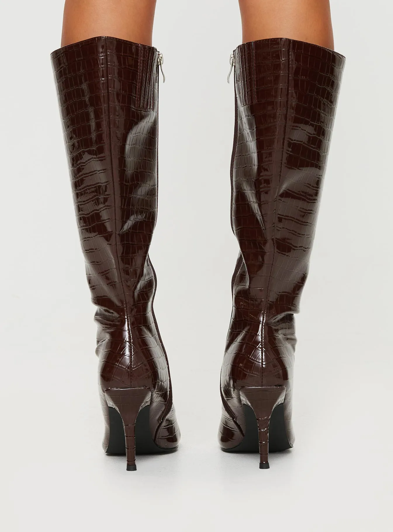 Alexx Knee High Boots Burgundy sold by Princess Polly product image thumbnail 4