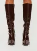 Alexx Knee High Boots Burgundy sold by Princess Polly