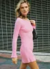 Pember Off The Shoulder Knit Mini Dress Pink sold by Princess Polly
