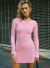 Pember Off The Shoulder Knit Mini Dress Pink sold by Princess Polly