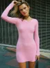 Pember Off The Shoulder Knit Mini Dress Pink sold by Princess Polly
