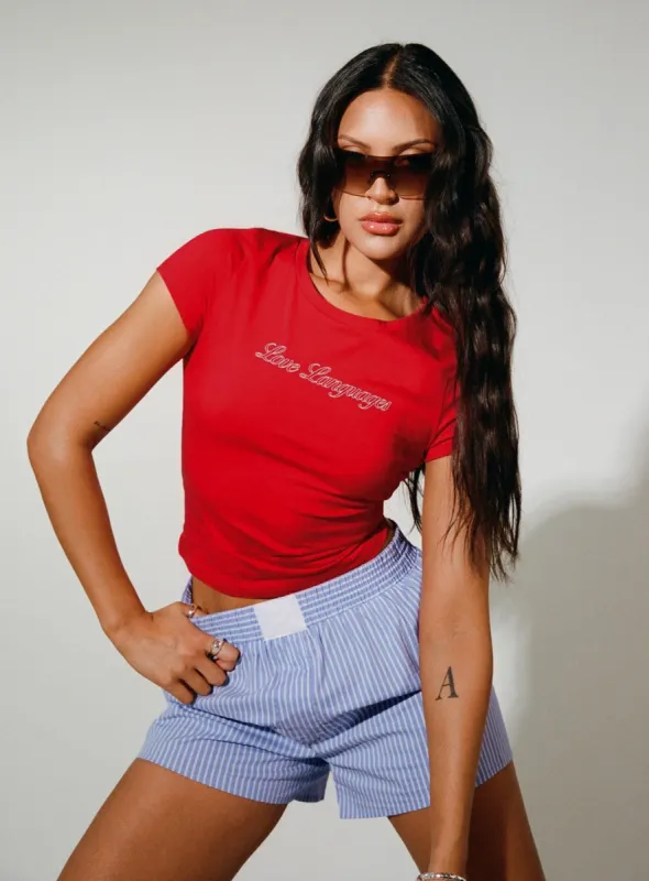 Love Language Tee Red sold by Princess Polly