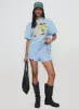 Grocery Run Oversized Graphic Tee Blue sold by Princess Polly