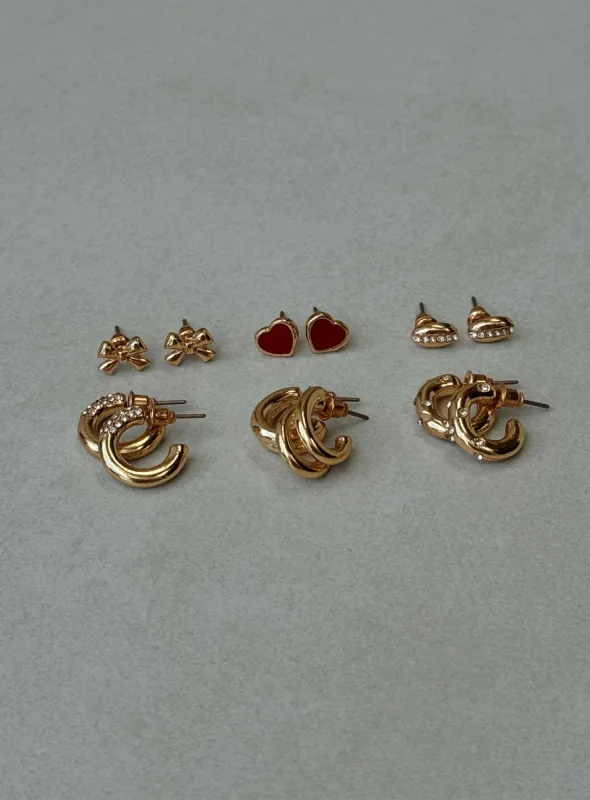 Latch Earring Pack Gold sold by Princess Polly