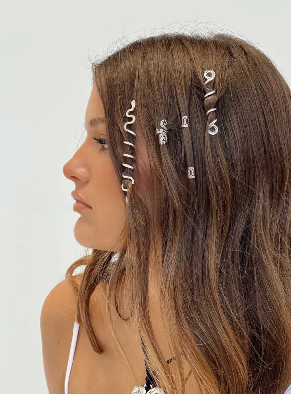 Tami Hair Rings Silver sold by Princess Polly