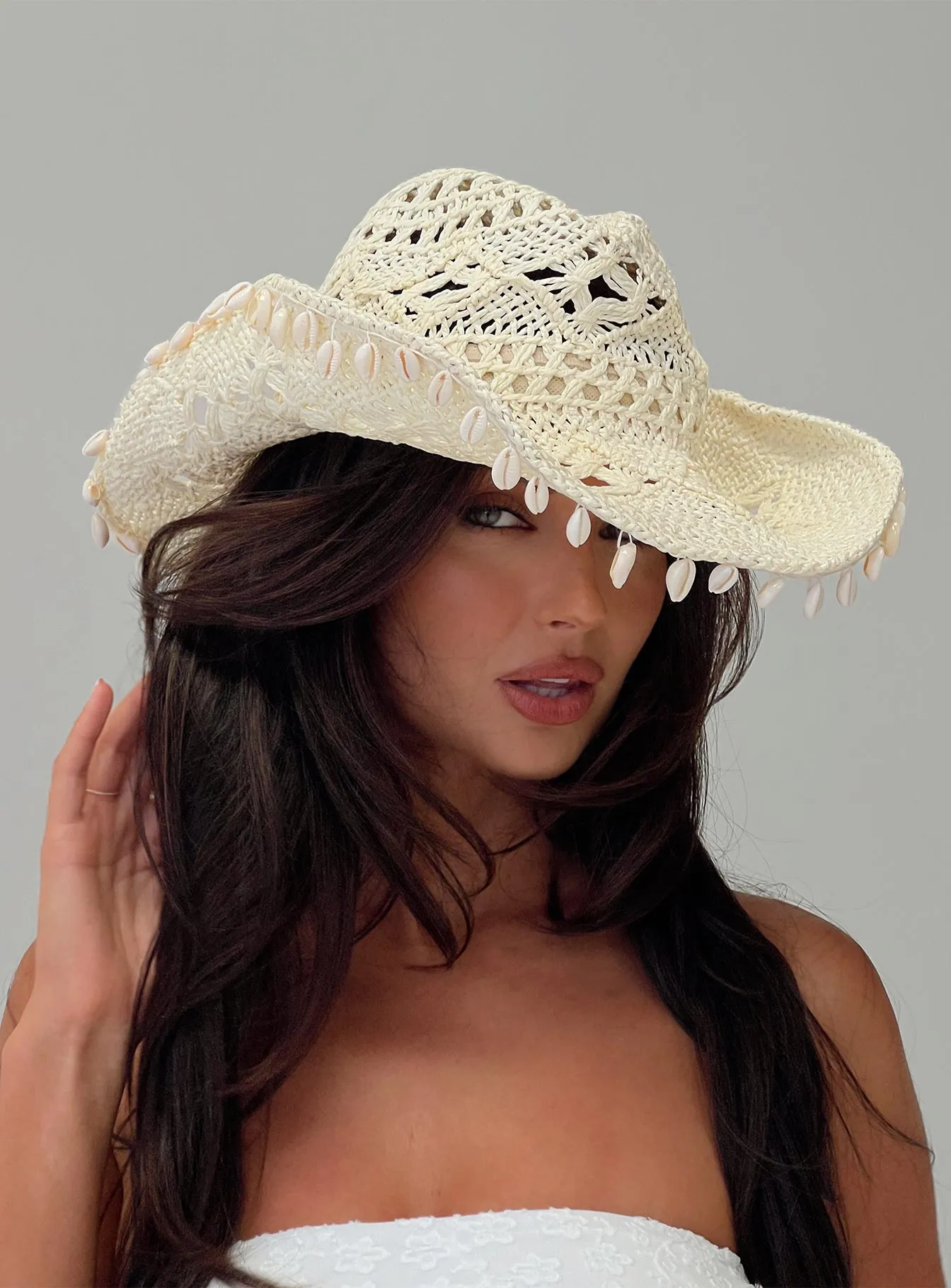 Shantelle Cowboy Hat White sold by Princess Polly