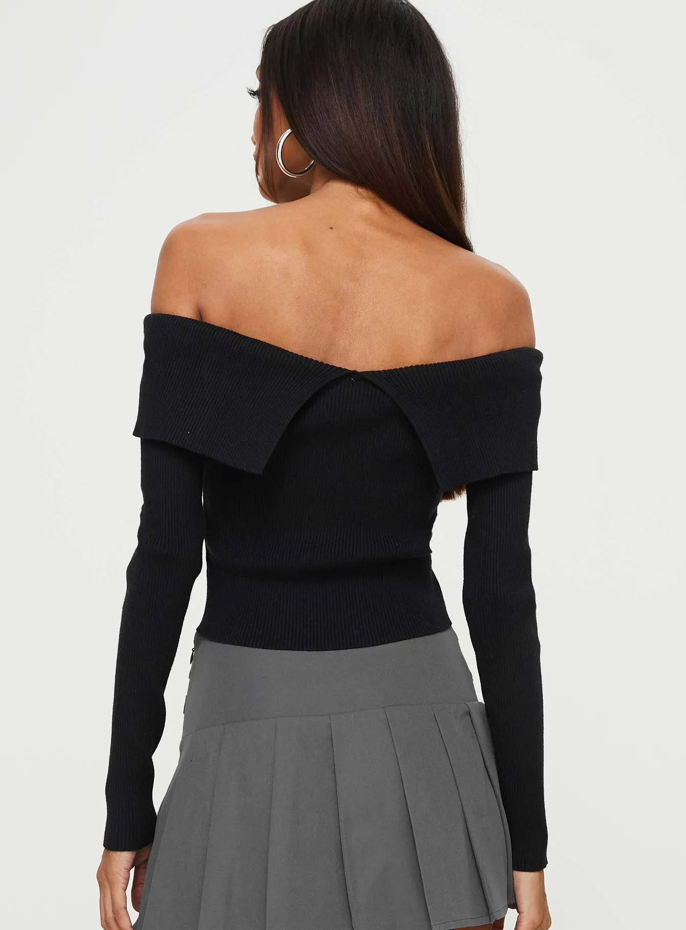 Kaelyn Zip Front Sweater Black sold by Princess Polly product image thumbnail 5