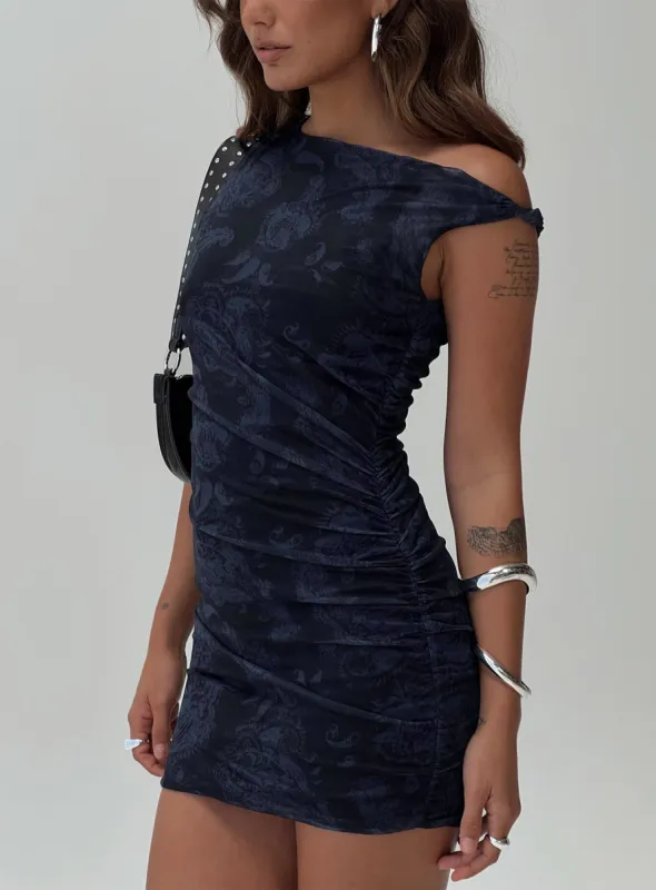 Cadzow Mini Dress Navy sold by Princess Polly