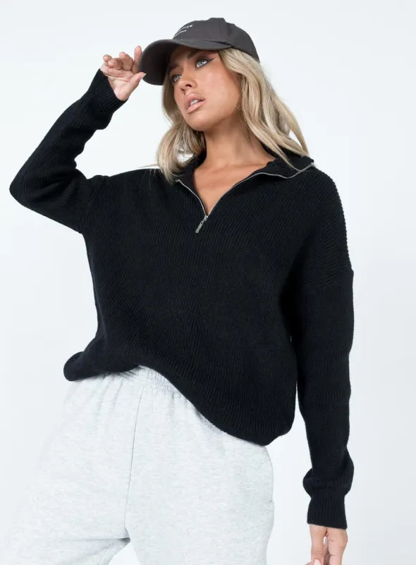 Bessy Sweater Black sold by Princess Polly