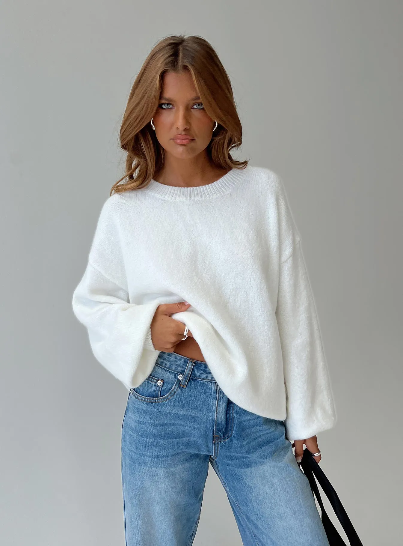 Ryanna Sweater White sold by Princess Polly