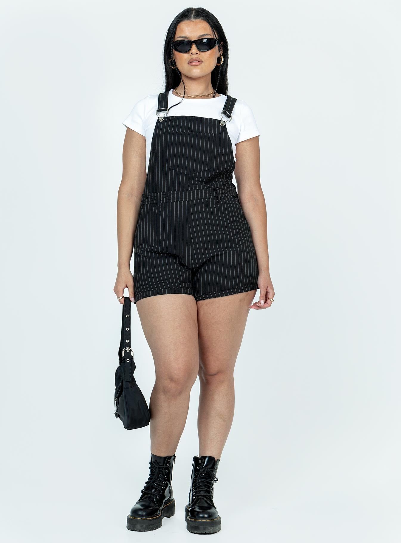 The Glades Overalls Black Pinstripe sold by Princess Polly product image thumbnail 3