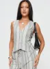 Flutters Vest Top White / Blue Stripe sold by Princess Polly