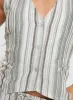 Flutters Vest Top White / Blue Stripe sold by Princess Polly