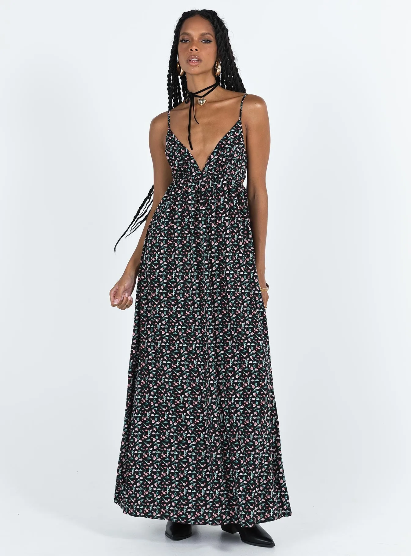 Koko Maxi Dress Black Floral sold by Princess Polly