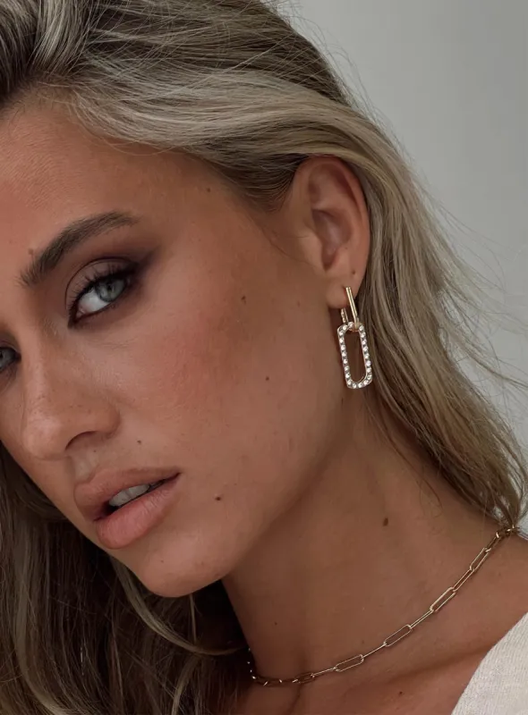 Mercer Sparkle Earrings Gold sold by Princess Polly