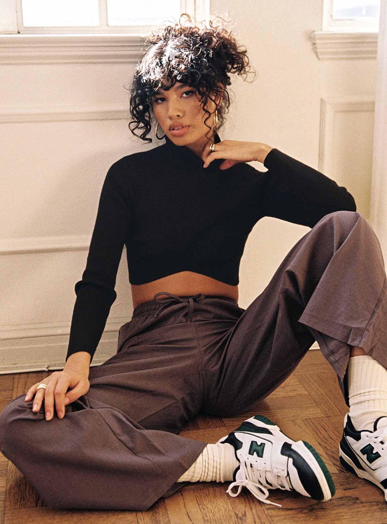 Brier Long Sleeve Turtleneck Top Black sold by Princess Polly product image thumbnail 2