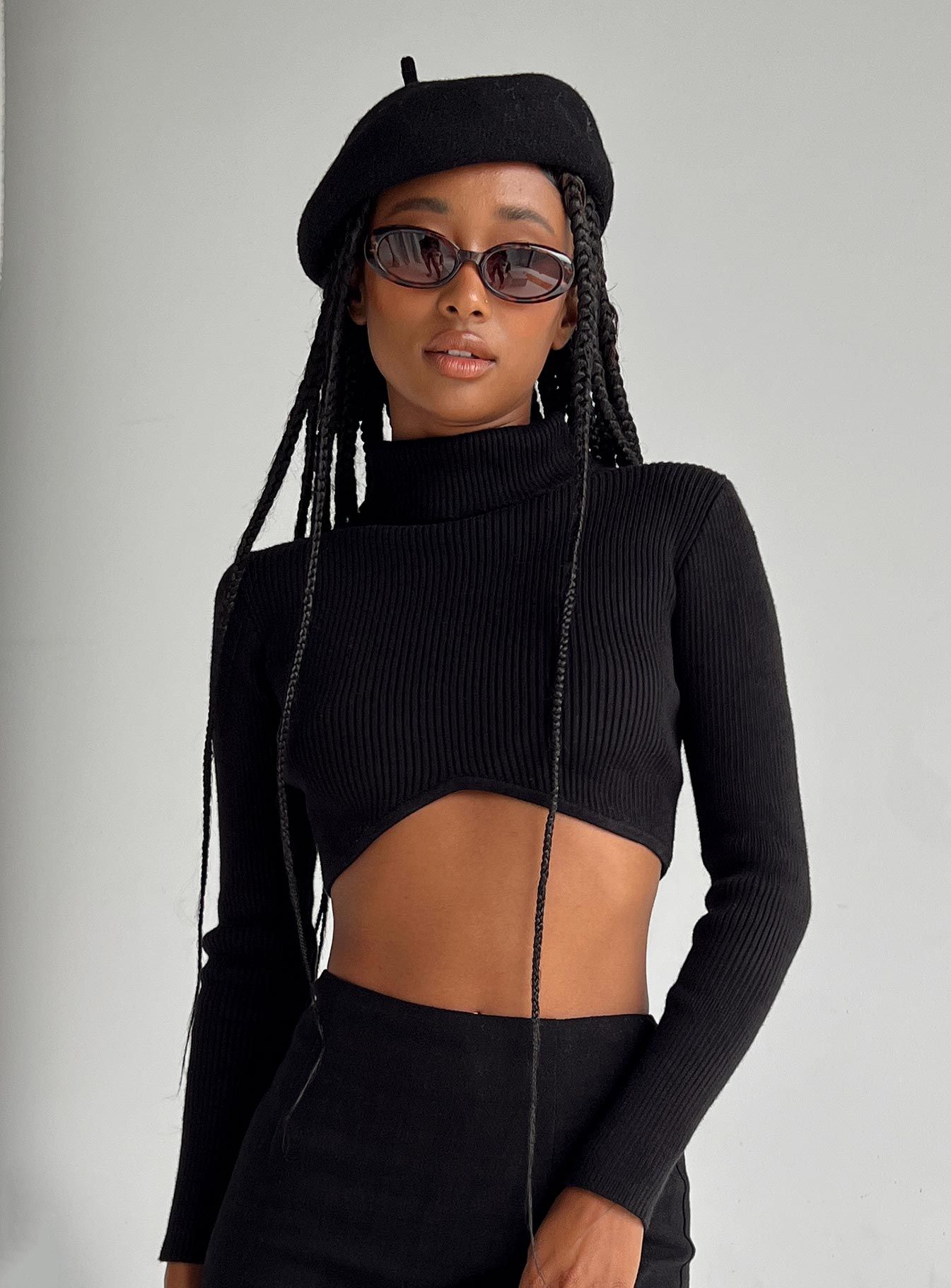 Brier Long Sleeve Turtleneck Top Black sold by Princess Polly product image thumbnail 4