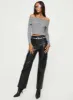 Sorrel Off The Shoulder Top Grey sold by Princess Polly