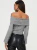 Sorrel Off The Shoulder Top Grey sold by Princess Polly