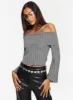 Sorrel Off The Shoulder Top Grey sold by Princess Polly