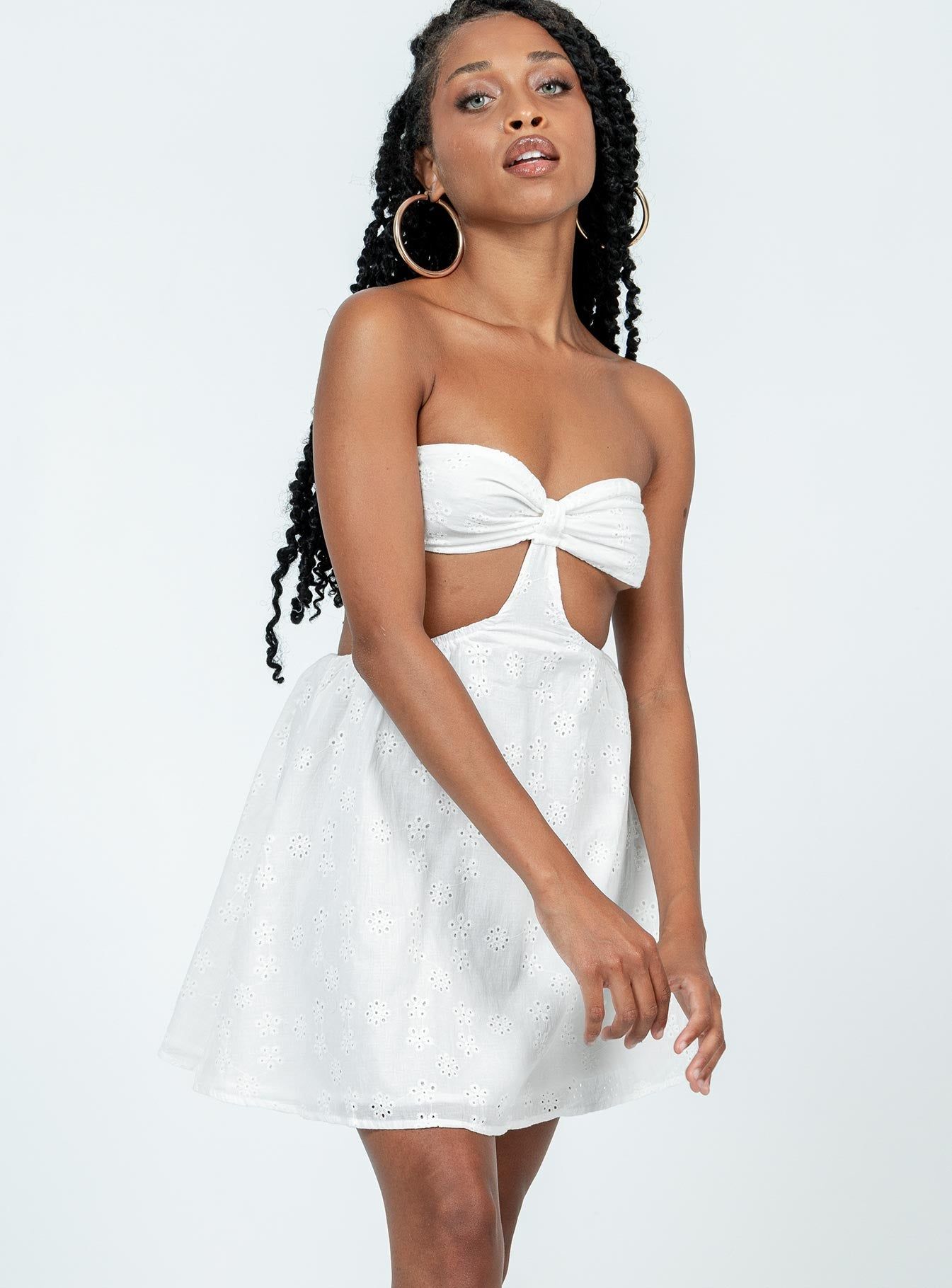 Lulani Mini Dress White sold by Princess Polly product image thumbnail 4