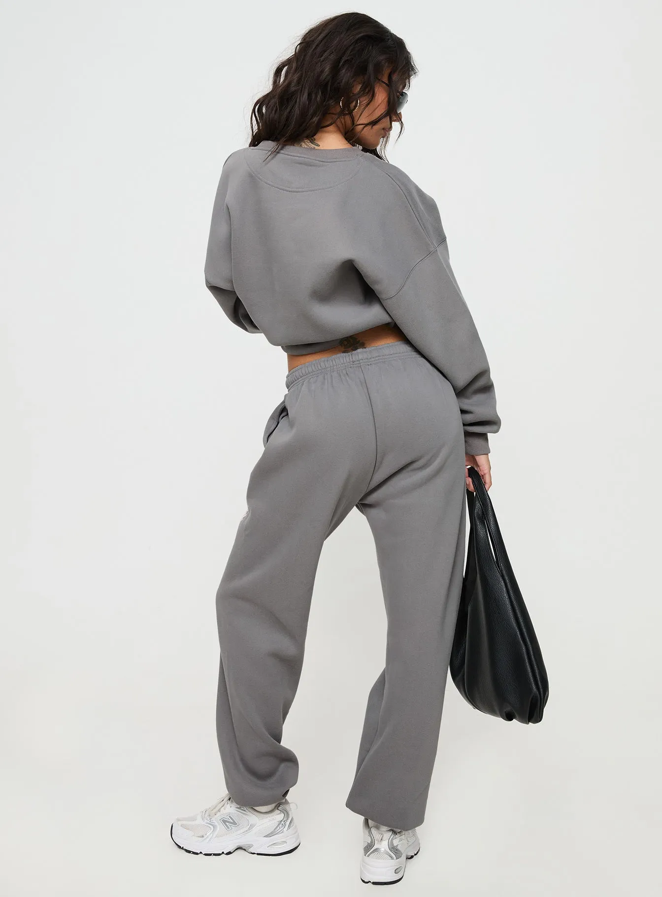 Princess Polly Track Pants Puff Text Charcoal sold by Princess Polly product image thumbnail 5