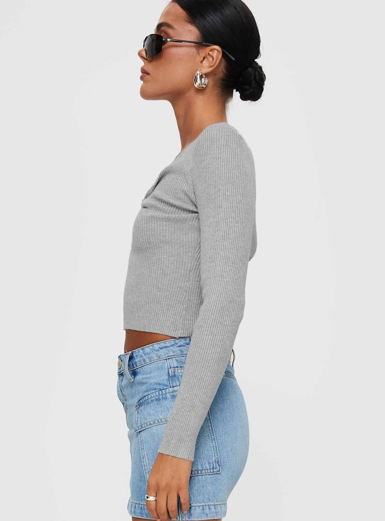 Morelli Long Sleeve Top Grey sold by Princess Polly product image thumbnail 4