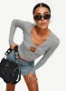 Morelli Long Sleeve Top Grey sold by Princess Polly
