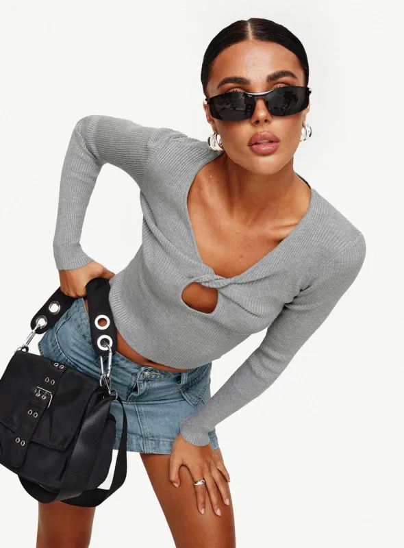 Morelli Long Sleeve Top Grey sold by Princess Polly