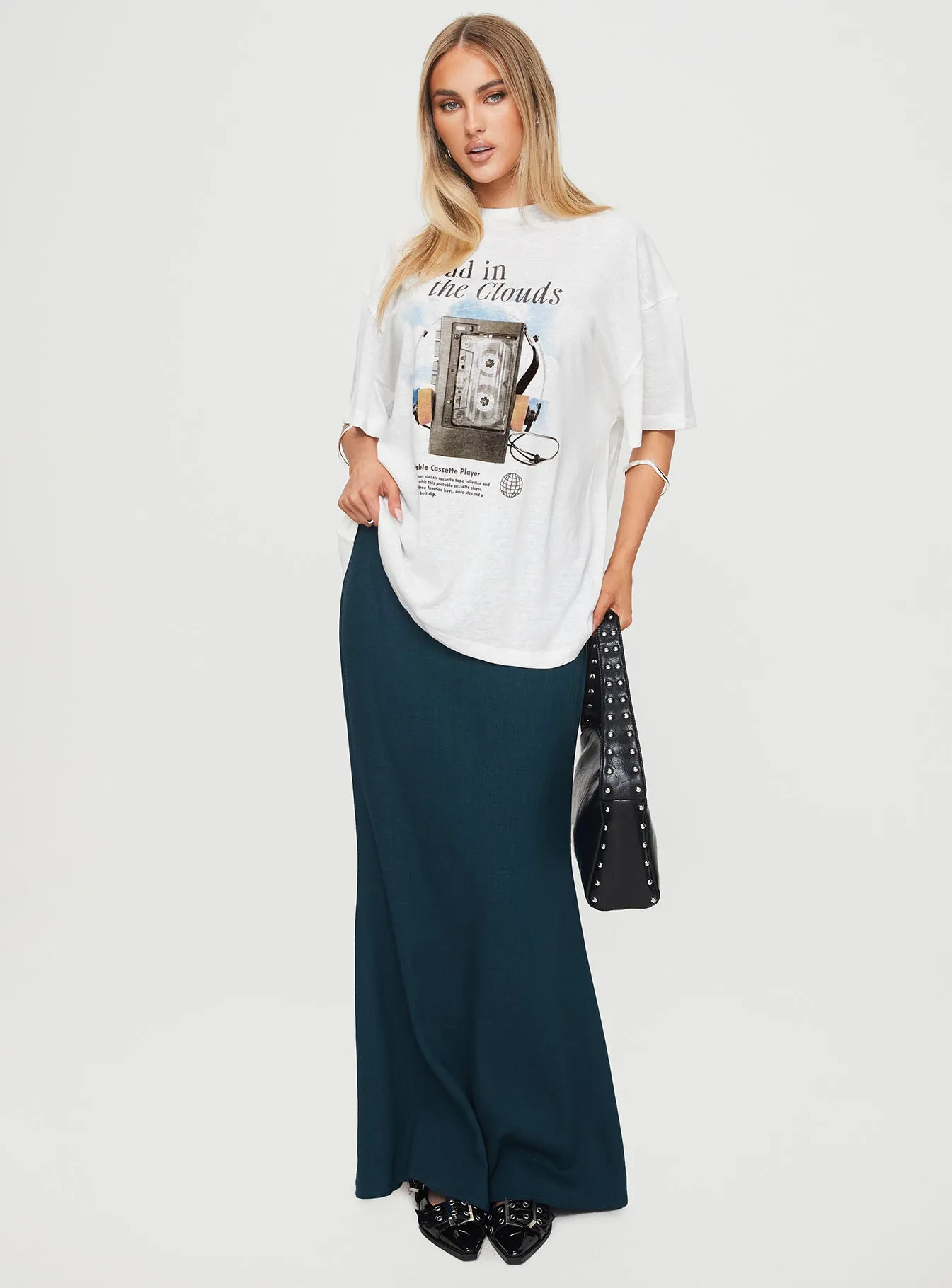 Cloud Cassette Oversized Tee White sold by Princess Polly product image thumbnail 3