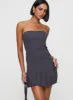 Twin Flame Strapless Mini Dress Slate Grey sold by Princess Polly